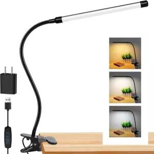 침대에 있는 책을 위한 8W 독서등의 Akynite LED 클립 조절 가능한 3가지 모드 10 밝기 클램프 램프 작업대