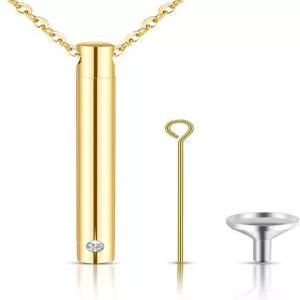 크리스털 메모리얼 펜던트 목걸이가 있는 시우다 유골용 스테인리스 화장