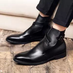 앵글부츠 남자굽높이구두 첼시 신발 구두 검정색