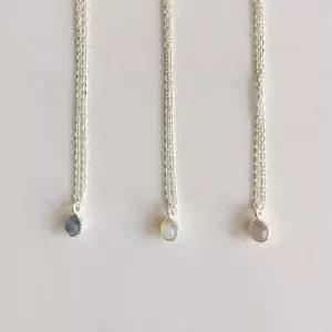 [하프클럽/](silver925) dew stone necklace