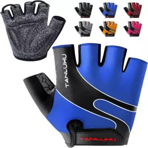 탄루후 사이클링 충격 로드 통기성 자전거 글러브 라이딩 핑거 흡수성 - 산악 남녀용 하프