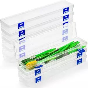 Noamus 8팩 플라스틱 페인트 브러시 홀더 버클 디자인의 13인치 길이 반투명 수채화 펜 연필 케이스 화가