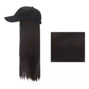 일체형 생머리 통가발 패션 긴머리 스타일 여성 자연 스러운 긴머리가발 롱가발 모자 야구