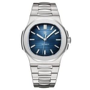 [미국배송] 하이친 파가니 디자인 1728 우아한 남성용 자동 기계식 시계 풀 스테인리스 합성 사파이어 100M 방수 발광 스포츠 손목시계