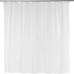 녹슬지 않는 금속 그로밋과 플라스틱 후크가 있는 아마존 베이직 방수 8게이지 PEVA 샤워 커튼 라이너 72 L
