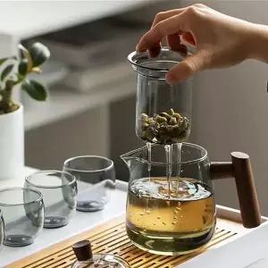 내열 유리 다관 차포트 끓이는차 WFLOQOM