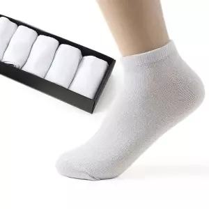 남성 발목 양말 5켤레 화이트 양말 WFLOQNI