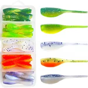 50pc 크레이피 지그 루어 세트 - 다용도 낚시용 미끼 헤드 및 후크 2인치