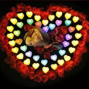 [하프클럽/]프로포즈 이벤트 LED 하트 양초 라이트캔들 24개입