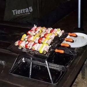 [하프클럽/]캠핑 숯불 스텐레스 꼬치 야외 바베큐 구이용 요리