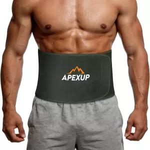 여성용 하복부용 지지대가 있는 APEXUP 트레이너 허리 랩 스웨트 가능한 남성용 트리머 밴드 탈부착 위