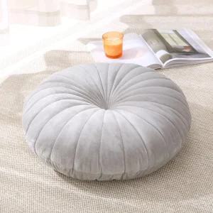 STRWARD 바닥 베개 명상 쿠션 원형 대형 성인용 요가 거실 발코니용 벨벳 두꺼운 야외 다다미 그레이