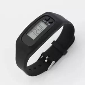 엣지 실리콘 만보기 시계(블랙)/재입고