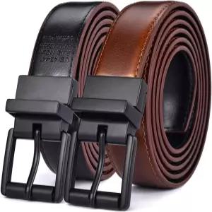 벨톡스 남성 벨트 드레스 캐주얼 리버서블 가죽 1.1인치 롤러 버클 회전