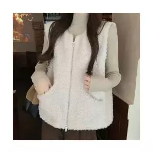 털조끼 여성 겨울 뽀글이 인조양털 조끼 베스트 레이어드 쪼끼 2색 6844061259575
