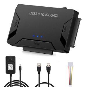 SATA/IDE-USB 3.0 어댑터 하드 드라이브 케이블 변환기(2.5/3.5인치 SATA 및 IDE HDD 지원) PC Macbook용 6TB