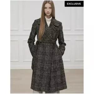 레노마레이디 더레노마 MD리뷰 신상 카라 체크 울 롱코트-O7G4RWCT100954310