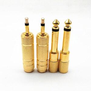 2 개/몫 6.35mm 남성 3.5mm 여성 모노 잭 플러그 단일 오디오 케이블 어댑터 마이크 이어폰 앰프 AUX 변환기