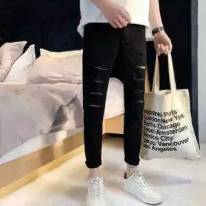 남자 데이트 룩 주말 외출 블랙진 스키니 팬츠 코디