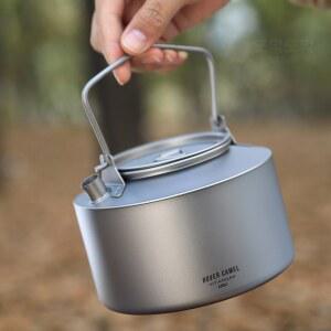아웃도어 캠핑용 휴대용 980ml 경량 주전자 티타늄