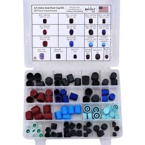 모블링 카 A/C 씰링 먼지 캡 키트 - 88피스 | R12용 에어 밸브 커버 세트 R134a AC 자동차, 밴, 트럭, 냉각 장비용 에어컨 냉동 누수 수리