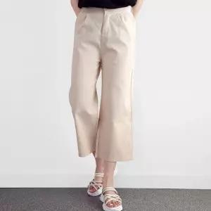 여자 뒷밴딩 와이드팬츠 9부 여름 슬랙스 바지