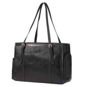 작은 강아지 고양이 강아지를 위한 라사빈 패션 반려견 지갑 반려동물 캐리어 가죽 가방, 휴대용 토트백 항공사 승인 소프트 사이드 캐리어(블랙)