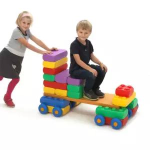 키즈존 바퀴있는 대형 플라스틱 벽돌블럭 유아큐브 큰블록