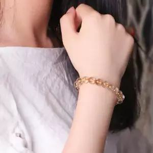 [하프클럽/]6mm 팔찌 황금석 토파즈 천연 크리스탈 수정 원석