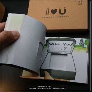 프로포즈 플립북 결혼 고백 A0L 랜덤선물가방 링이 혼합 박스 있는 강아지가 웨딩 색상