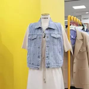 르피타 DP01 연청 데님 베스트 청조끼 L245UVO4021258366