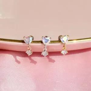 [하프클럽/](낱개판매) 하트콩닥 드롭 귓바퀴 귓볼 피어싱