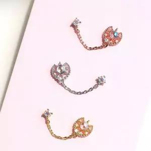 [하프클럽/](낱개판매) 태양의 온도 귓바퀴 연결 체인 피어싱