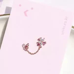 [하프클럽/](낱개판매) 매일 그대와 꽃 나비 체인 피어싱