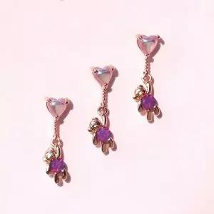 [하프클럽/](낱개판매) 내 친구 테디 곰돌이 드롭 귓바퀴 피어싱