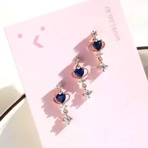 [하프클럽/](낱개판매) 러브 코발트 귓바퀴 롱 드롭 피어싱