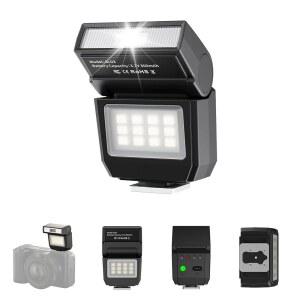 ULANZI SL03 카메라 미니 플래시 스피드라이트, 초보자용 비디오 라이트 기본, GN8 6500K 플래시 90 각도 조절 가능 소니 / 캐논 / 후지 / 니콘 DSLR, 유니버설 싱글 컨택트 핫 슈 마운트