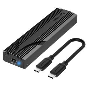 SABRENT USB C NVMe 인클로저, 2230-2280용 도구 없는 M.2 SSD 케이스, 10Gbps USB 3.2 2세대 어댑터, 알루미늄 냉각, NVMe SSD용 외장 M.2 드라이브 인클로저(EC-PNVO)