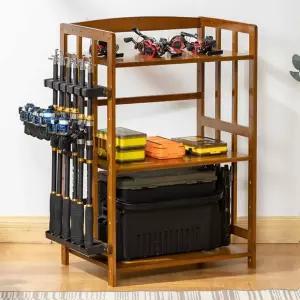 낚시대 정리대 수납 낚싯대 보관대 민물 원목 정리 진열대