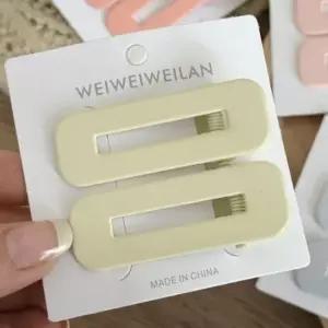 학생용 사각형 노란색 미니 집게 옆머리 헤어핀 2P 집게핀 옆머리핀 데일리헤어핀