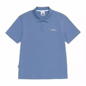 내셔널지오그래픽 N262UPL020 카리디 피케 반팔 카라 티셔츠 MIDDLE BLUE N262UPL020657