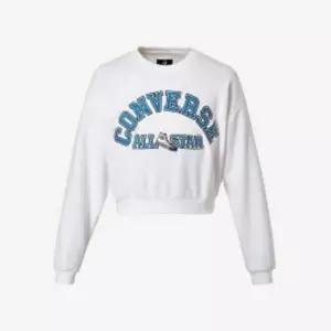 매장정품 컨버스 CONVERSE 레트로 척 크루 화이트 긴팔 티셔츠 10026777-102 167643