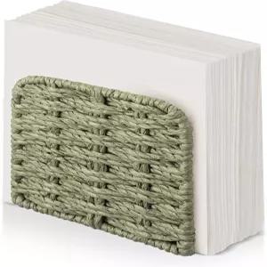 테이블 스탠드형 종이 디스펜서용 직조 라탄 위커 업라이트 냅킨 홀더 게스트 레스토랑 주방 욕실 객실