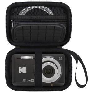 코닥 픽스프로 FZ55 / FZ53 / FZ45 / FZ43 16MP 디지털 카메라용 엘론보 카메라 휴대용 케이스, 브이로그 카메라 보관 홀더 여행 가방, u200BMesh 가방은 배터리, 케이블, 메모리 카드, 카드 리더기, 블랙에 맞습니