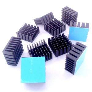 이지카고 10pcs 20mm 히트싱크 키트 20x20x10mm + 3M 8810 열전도 접착 테이프, 냉각용 GPU IC 칩 VRAM VGA RAM (20mmx20mmx10mm)