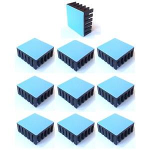 이지카고 10pcs 22mm 히트싱크 키트 22x22x10mm + 3M8810 열전도 접착 테이프, 라즈베리 파이 SSD PS5 M.2 NVMe 2280 GPU IC 칩 VRAM VGA RAM (22mmx22mmx10mm)