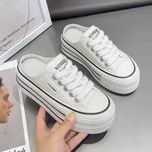 여성 통굽 뮬캔버스 끈캔버스 슬리퍼 키높이 블로퍼 여성슬리퍼 여름슬리퍼 쪼리