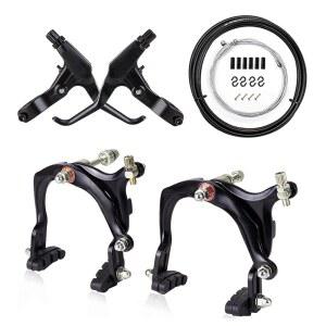 미모크 자전거 브레이크 세트 앞뒤 캘리퍼에는 포함되어 바이크용 알루미늄 합금이 외부 케이블과 로드 레버 내부 MTB 키트