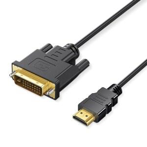 HDMI에서 DVI 어댑터 케이블, 양방향 DVI-D 24+1 남성에서 HDMI 남성 케이블, 고속 어댑터 케이블, 라즈베리 파이, 로쿠, 엑스박스 원, PS3 / 4 / 5, 그래픽 카드, 2m와 호환되는 1080P 풀 HDMI 지원