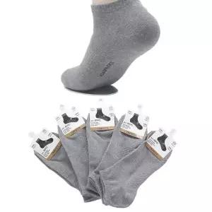 가파치 남성 바닥 엠보싱 발목 양말 그레이 5켤레